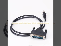 Conector macho para impressora RJ45 15 pin D SUB cabo de extensão