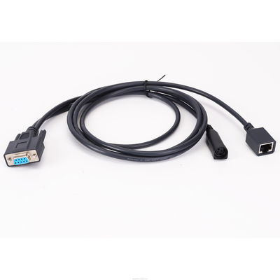 Cabos flexíveis D SUB DB9 Pin Feminino para RJ45 e 3 Pin DIN Jack Cabos de extensão blindados