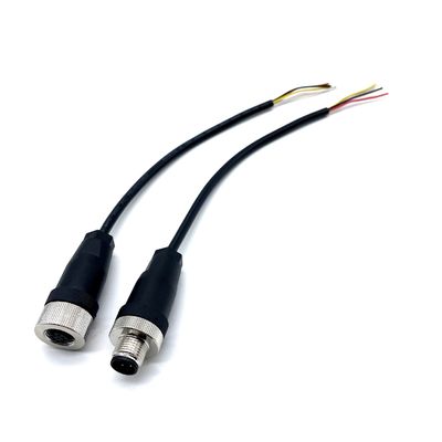 Conector de 4 pines M12 Cabos à prova d'água 2P 3P 4P 6P 8P Conector direto de homem para mulher