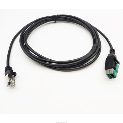 PVC TPE 24V Alimentado USB 12V Cable macho para RJ45 6A carregamento rápido
