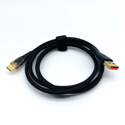 Preto 5A 6A Carregamento rápido USB Cabos USB C Cable Macho USB A para Tipo C Cable